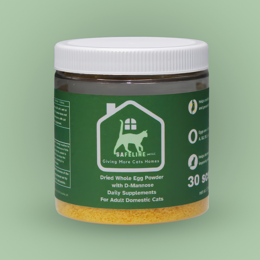 SaFeline pet Cat Food Topper (Whole Egg Powder with D-Mannose) - 30 Day Supply