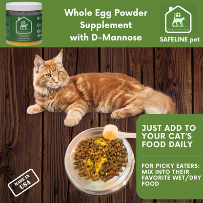 Whole Egg Powder Supplements with D-mannose for cats (30 days)